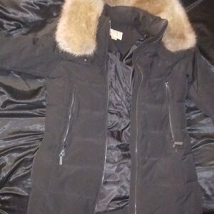 Women's Michael Kors Black Fur Collar Jacket
